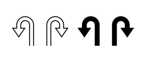 Simple U turn arrow icon. Direction symbol for maps and navigation vector