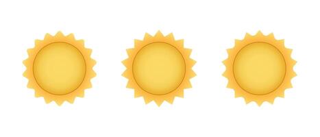 Sun icon set in flat style. Sunburst gradient sign symbol vector