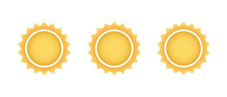 Sun, sunburst icon set in flat design. Starburst gradient sign symbol vector