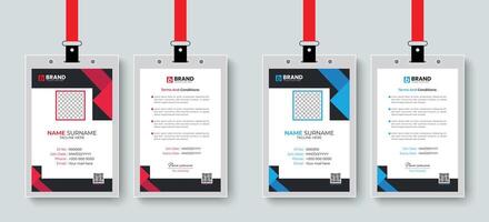 Multipurpose modern and simple office employee id card or identity card design layout. Template design for business company office id card, staff card design. vector