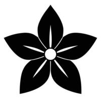 Elegant Black and White Five-Petal Flower Design, Simple Floral Illustration, Minimalist Botanical Art, Perfect for Print or Digital Use, Striking Graphic Element vector