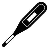 Digital Thermometer Icon A Simple, Black and White Illustration of a Medical Device for Temperature Measurement vector