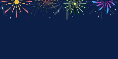 Fireworks set of icons, symbols. Celebration, winner, New year party, anniversary poster and banner design. Chinese new year on dark background. Celebrate frame illustration with copy space. vector