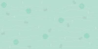 Green stylish minimalistic thin stripes pattern with tiny various abstract shape. vector