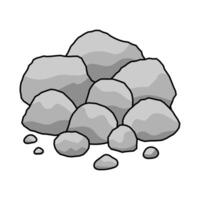 Pile of Gray Stones Illustration. A cartoon style illustration of a pile of gray rocks of various shapes and sizes. vector