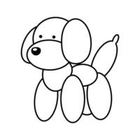 Balloon Animal Dog Illustration. The illustration consists of interconnected oval shapes forming the body, legs, head, ears and tail of the dog. vector