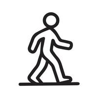 Simple Walking Figure Icon in Black and White A Universal Symbol vector