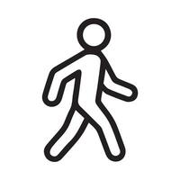 Walking Figure Simple Graphic Icon Representing Movement and Activity vector