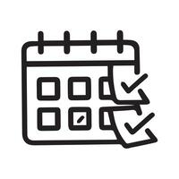Calendar Icon Illustrating Tasks Complete Schedule Planning Process vector