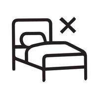 No beds available symbol indicating unavailability or absence of lodging vector