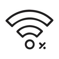 Wireless Signal at Zero Percent A Connection Void of Strength Today vector