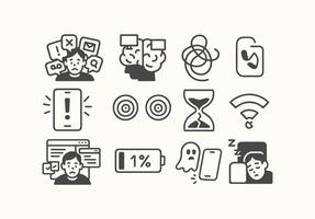 Digital Overload Conceptual Illustration Exploring Technology's Impact vector
