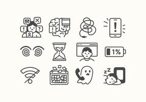 Visual Metaphors for Modern Overwhelm Challenges of the Digital Age vector