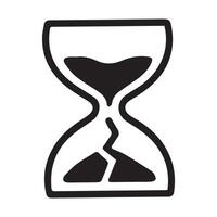 Broken Hourglass Symbolizes Time Running Out Urgency Concept vector