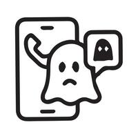 Ghostly Call A Spooky Connection on Your Smartphone Screen Today vector
