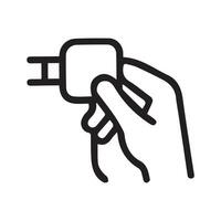 Powering Up Simple Plug Icon Hand Holding a Plug for Connection vector