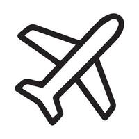 Simplified airplane outline for transportation themed design elements vector