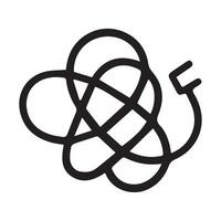 Tangled electrical cord creating abstract knotwork design concept vector