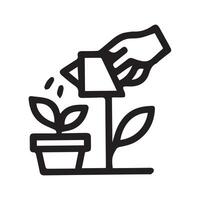 Nurturing Growth Watering Can Nourishes New Life Simple Graphic Design vector