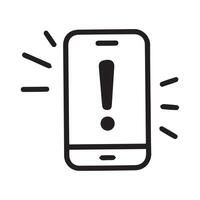Alert Notification A Critical Issue on Your Mobile Phone Device Today vector