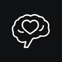 Brain with Heart Icon Symbolic of Emotional Intelligence Concept vector