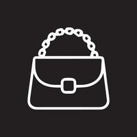 Elegant handbag silhouette on a dark background simple and stylish vector