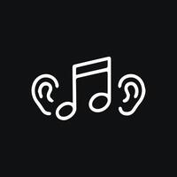 A harmonious world of sound where ears and music notes blend seamlessly vector
