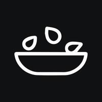 Seeds in a bowl minimalistic icon depicting healthy food choices vector