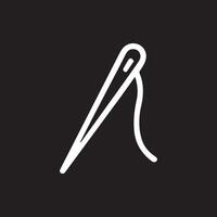 Needle and thread minimalistic design for sewing projects icon vector