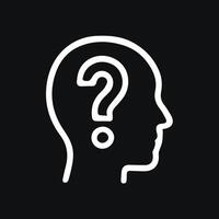Thinking and Questions Illustration of a Head with a Question Mark Inside vector