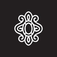 Elegant Abstract Decoration Intricate White Design on Deep Black Backdrop vector