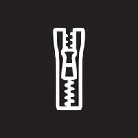 Sleek Zipper Illustration on Bold Black Backdrop Sewing Craft Notion vector
