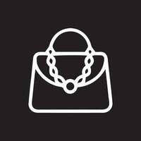 Elegant handbag outlined against a stark black backdrop minimalist style vector