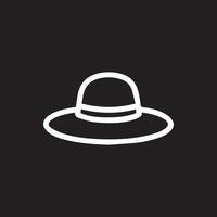 Elegant hat design against a minimalist stark black background style vector