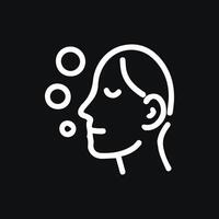 Relaxation and Cleansing Minimalist Facial with Bubbles Concept Art vector