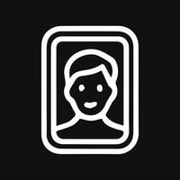 Monochrome Portrait Icon Classic Design Modern Aesthetic Simple Visual vector
