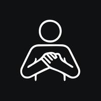 Person Clasping Hands Symbolic Gesture Feeling Secure and Protected vector