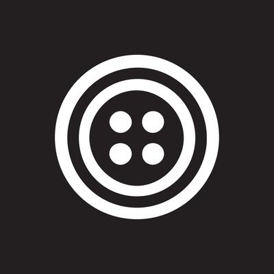 Classic White Button Graphic on Dark Background Apparel Design