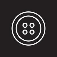 Simple White Four Hole Button Design on a Black Background Elegant Style vector