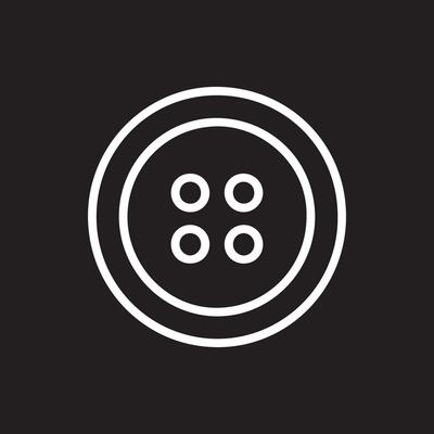 Simple White Four Hole Button Design on a Black Background Elegant Style