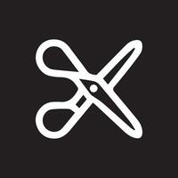 Bold Scissors Icon Against Dark Backdrop Ready for Creative Projects vector