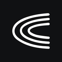 Abstract White Curve Lines on Black Background Artistic Minimalism vector