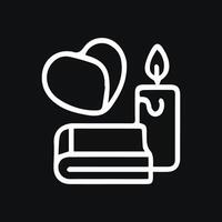 A Glowing Candle Next to Books with a Heart Shape on a Dark Background vector