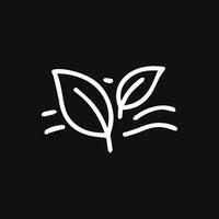 Elegant leaves sprout a new beginning minimal design and style icon vector
