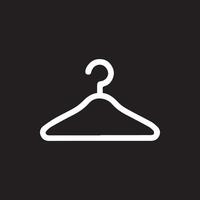 Sleek Hanger Icon Against a Bold Black Backdrop Simplicity Defined vector