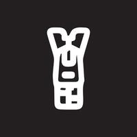 Abstract White Icon on Black Background Minimalist Artistic Design vector