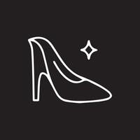 Elegant high heel silhouette sparkles against a bold black backdrop vector