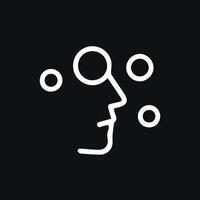 Abstract Head with Circles Minimalist Design Intellectual Concept vector