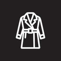 Elegant Trench Coat Outline Sophisticated Style Minimalist Design vector