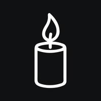 Simple Candle Line Art Symbolizing Hope Light and Serenity in Darkness vector